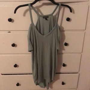 Express off the shoulder shirt sleeve shirt